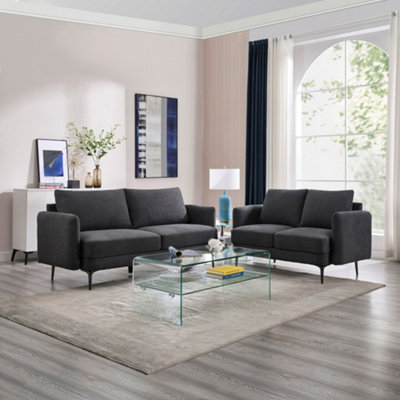 More4Homes Sofia 2+3 Seater Fabric Sofa Set Charcoal - image 1