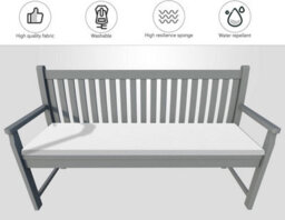 istyle mode 2 Seater Garden Bench Cushion Seatpad Indoor & Outdoor Use - White - thumbnail 4