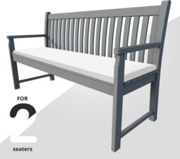 istyle mode 2 Seater Garden Bench Cushion Seatpad Indoor & Outdoor Use - White - thumbnail 3