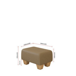 Truffle Light Brown Natural Wood Chunky Legs Faux Leather Small Footstool  Handmade Uk By Footstools Direct - thumbnail 2