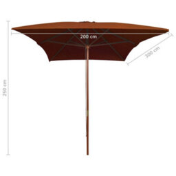 Walplus Garden Parasol With Wooden Pole Terracotta 200X300 Cm - thumbnail 6