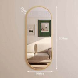 Jōbū Jobu Home - Emi, Full Length Gold Metal Runway Oval Mirror - 150Cm X 60Cm - thumbnail 2