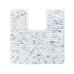 Allure Bath Fashions Marl Chunky Bobble Pedestal Toilet Mat Non Slip - Blue - thumbnail 1