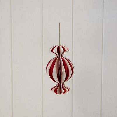 Satchville Red And White Candy Stripe Sweet Bauble - image 1