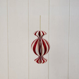 Satchville Red And White Candy Stripe Sweet Bauble - thumbnail 1