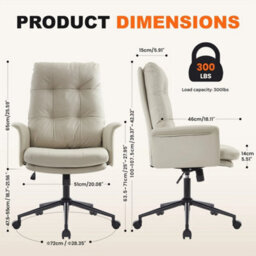 Light Grey Desk Chair Comfy,double Cushioned Swivel Office Chair,home Office Desk Chair - thumbnail 2