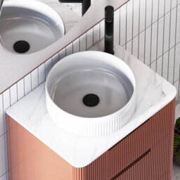 Royal Bathrooms Avenza 600mm Terracotta Clay Floor Standing Bathroom Vanity Unit 2 Door With Round Basin - thumbnail 7