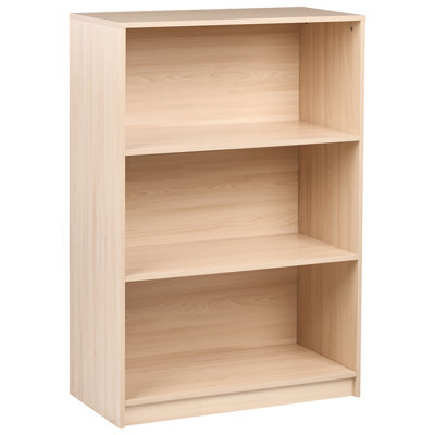 Beliani 3 Tier Bookcase Zehna 117 Cm Light Brown - image 1