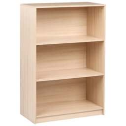 Beliani 3 Tier Bookcase Zehna 117 Cm Light Brown - thumbnail 1