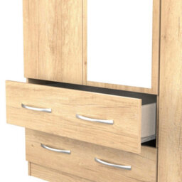 Hampshire Triple 2 Drawer Mirrored Wardrobe In Nebraska Oak (Ready Assembled) - thumbnail 8