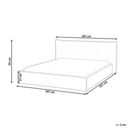 Beliani Bed Faux Linen Lestre 160 X 200 Cm (Eu King Size) Off-White - thumbnail 3