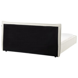 Beliani Bed Faux Linen Lestre 160 X 200 Cm (Eu King Size) Off-White - thumbnail 5