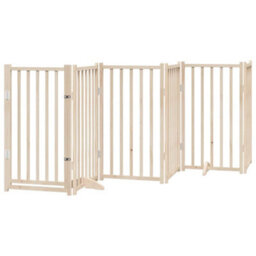 Walplus Poplar Wood Dog Gate With Door Foldable 9 Panels 450 Cm - thumbnail 4