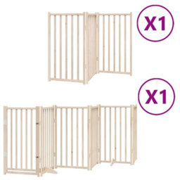 Walplus Poplar Wood Dog Gate With Door Foldable 9 Panels 450 Cm - thumbnail 2