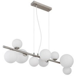 Luminosa Lighting Luminosa Riha Globe Pendant Ceiling Light Nickel Matt Opal Glass Shade 9X G9 3000K - thumbnail 2