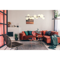 Luminosa Lighting Luminosa Riha Globe Pendant Ceiling Light Nickel Matt Opal Glass Shade 9X G9 3000K - thumbnail 5