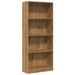 Berkfield Bookcase Artisian Oak 60X24X143 Cm Engineered Wood - thumbnail 2