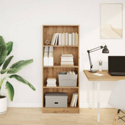 Berkfield Bookcase Artisian Oak 60X24X143 Cm Engineered Wood - thumbnail 3