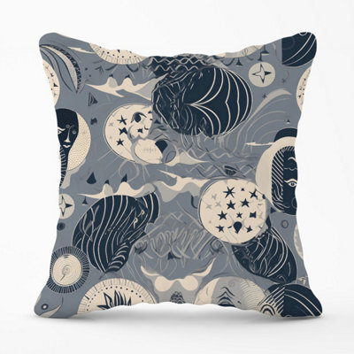 Warren Reed Designer Abstract Moon And Stars Outdoor Cushion 45Cm X 45Cm - image 1