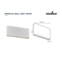 Nordlux Kinver Outdoor Aluminium Wall Light Weatherproof White,mains Led - thumbnail 6