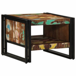 Berkfield Coffee Table Multicolour 50X50X38 Cm Solid Wood Reclaimed - thumbnail 2