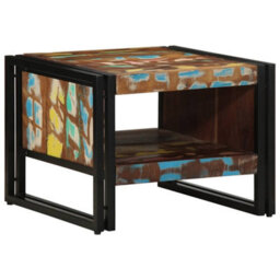 Berkfield Coffee Table Multicolour 50X50X38 Cm Solid Wood Reclaimed - thumbnail 1