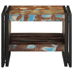 Berkfield Coffee Table Multicolour 50X50X38 Cm Solid Wood Reclaimed - thumbnail 4