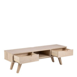 Wyld Haus Jyvaskyla White Oak Tv Unit With 2 Drawers And Sliding Door 1500mm - thumbnail 5