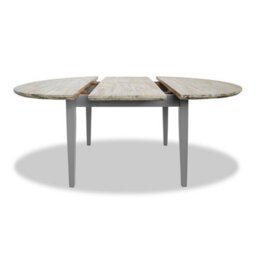 Statement Furniture Florence Round Oval Extendable Kitchen Dining Table In Dove Grey - thumbnail 2