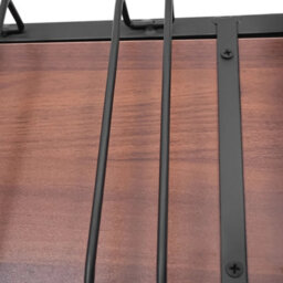 Black Industrial Wall Mount Wine Rack With 5 Stem Glass Holder - thumbnail 5