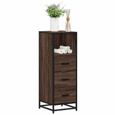 Berkfield Bathroom Cabinet Brown Oak 35X37.5X100 Cm Engineered Wood - image 1
