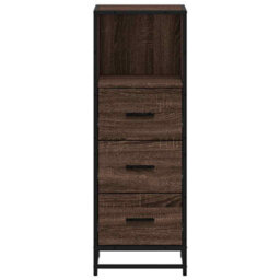 Berkfield Bathroom Cabinet Brown Oak 35X37.5X100 Cm Engineered Wood - thumbnail 5