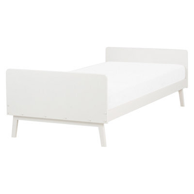 Beliani Bed Pine Wood Bonnac 90 X 200 Cm (Eu Single) White - image 1