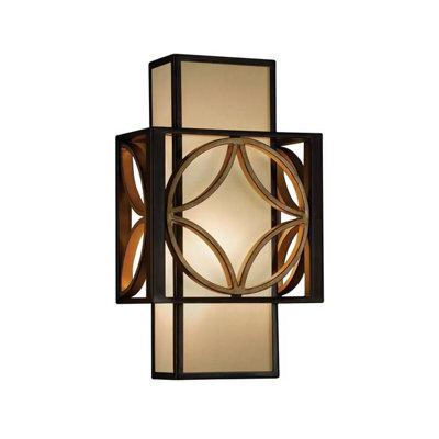 Feiss Remy 1-Light Wall Light Heritage Bronze Iron Fittings, Bronze Organza Shade, Dimmable E14 Bulb, Elegant Indoor Lighting - image 1
