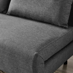 Furniturebox Uk Sofa Bed - 'bobby' Dark Grey Fabric 2 Seat Sofa Unfolds Into Single - Fold Out Guest Bed - thumbnail 4
