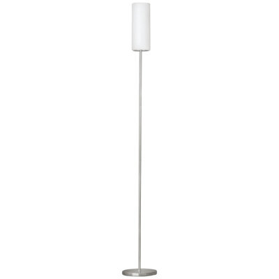 Elegant Satin Nickel Floor Lamp With White Glass Shade - E27 Bulb Compatible - image 1