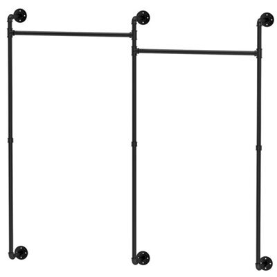 Heavy Duty Industrial Iron Pipe Rack Clothes Rail - image 1
