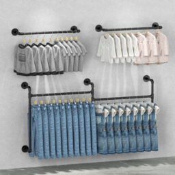 Heavy Duty Industrial Iron Pipe Rack Clothes Rail - thumbnail 5