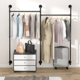 Heavy Duty Industrial Iron Pipe Rack Clothes Rail - thumbnail 4
