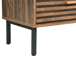 Wyld And Coco Urbanoak 9-Drawer Chest Dark Brown Mdf With Black Iron Hairpin Legs - Wide Modern Rustic Storage - thumbnail 7
