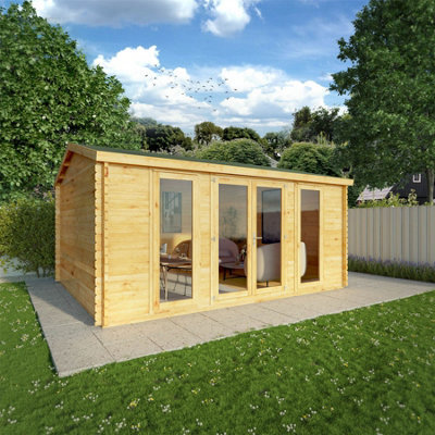 Waltons 5M X 4M 28mm Wooden Log Cabin Home Office Garden Room - image 1