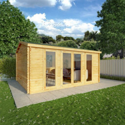 Waltons 5M X 4M 28mm Wooden Log Cabin Home Office Garden Room - thumbnail 1