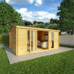Waltons 5M X 4M 28mm Wooden Log Cabin Home Office Garden Room - thumbnail 2