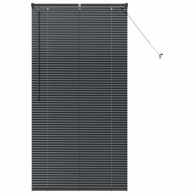 Berkfield Modern Window Blind With Curtains Manual Black Aluminium
