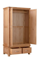 Buttercup Farm Bologna Double Wardrobe With 2 Drawers - L57 X W102 X H191 Cm - Oak