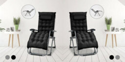Smart Living Zero Gravity Reclining Chair With Cushion & Pillow - Black
