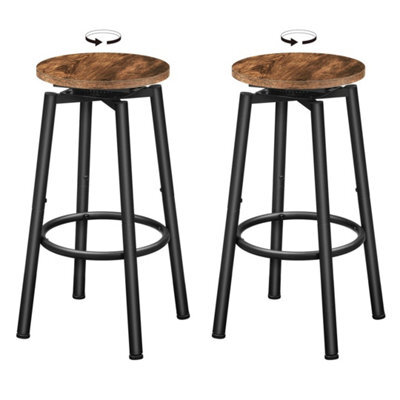 2X Swivel Bar Stools Set Kitchen Breakfast Chair 30X30X63.4Cm - image 1