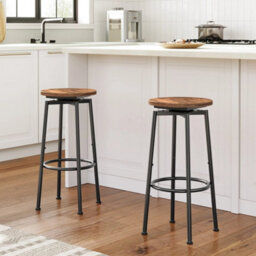 2X Swivel Bar Stools Set Kitchen Breakfast Chair 30X30X63.4Cm - thumbnail 3