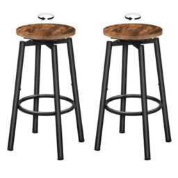 2X Swivel Bar Stools Set Kitchen Breakfast Chair 30X30X63.4Cm - thumbnail 1