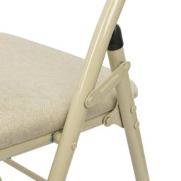 Harbour Housewares Fabric Padded Metal Folding Chairs - Beige - Pack Of 2 - thumbnail 5